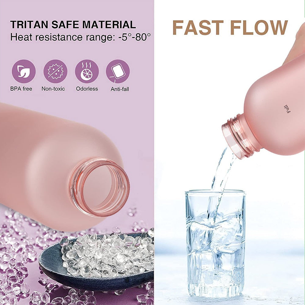 1L Water Bottle Time Marker 32 OZ Motivational Reusable Leakproof BPA Free Frosted Plastic
